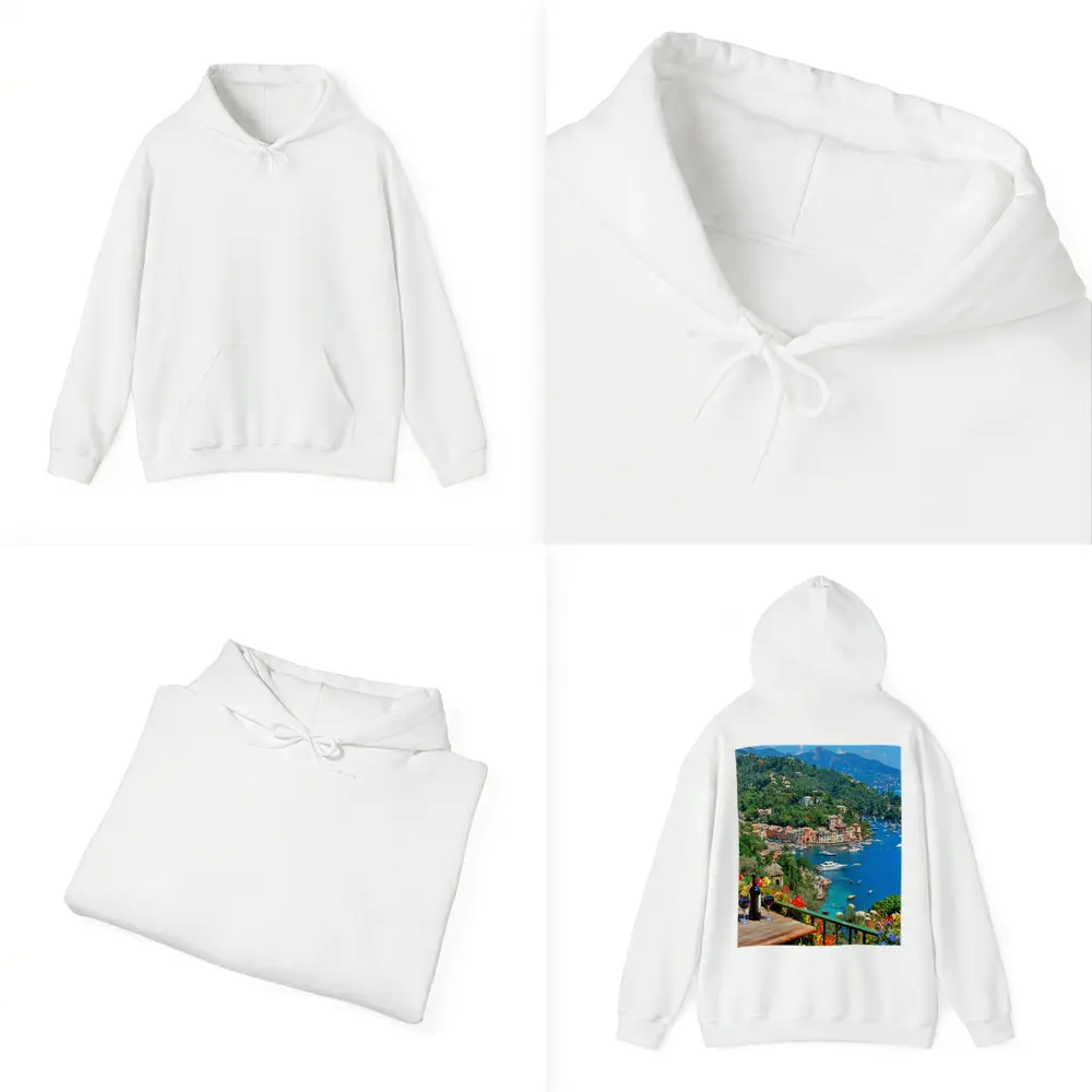 Portofino Italy Harbor Colorful Coastal Village View – Hoodies