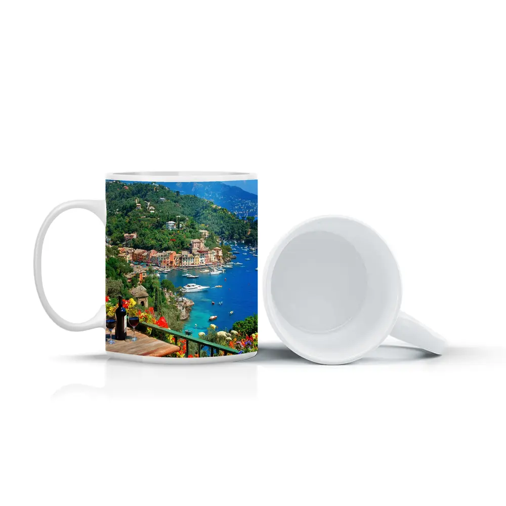 Portofino Italy Harbor Colorful Coastal Village View – Mugs