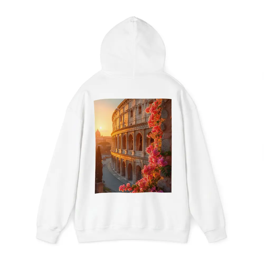 Rome Colosseum Sunset Pink Bougainvillea Flowers – Hoodies
