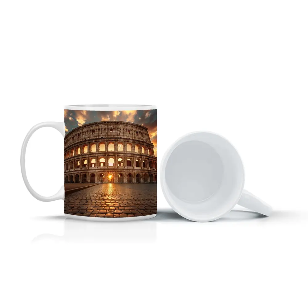 Colosseum Rome Sunset Golden Sky – Mugs
