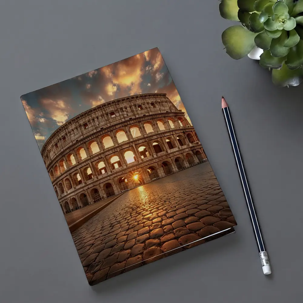 Colosseum Rome Sunset Golden Sky – Notebooks