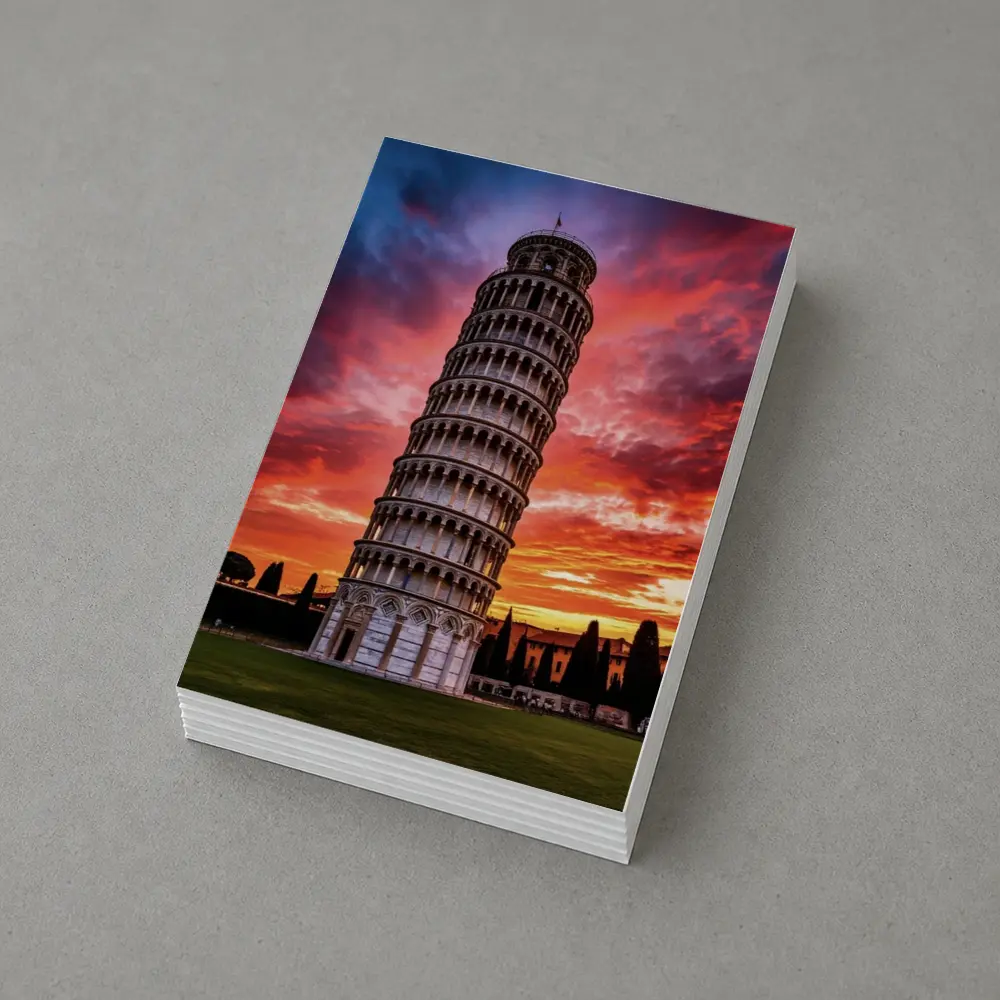Leaning Tower of Pisa Dramatic Sunset Sky – Postcards