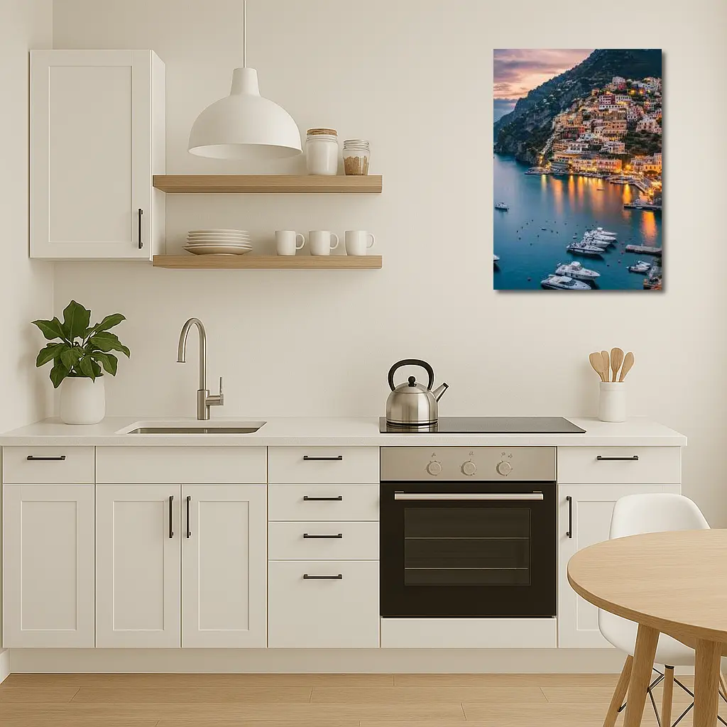 Positano Amalfi Coast Italy Dusk Harbor – Wall Art