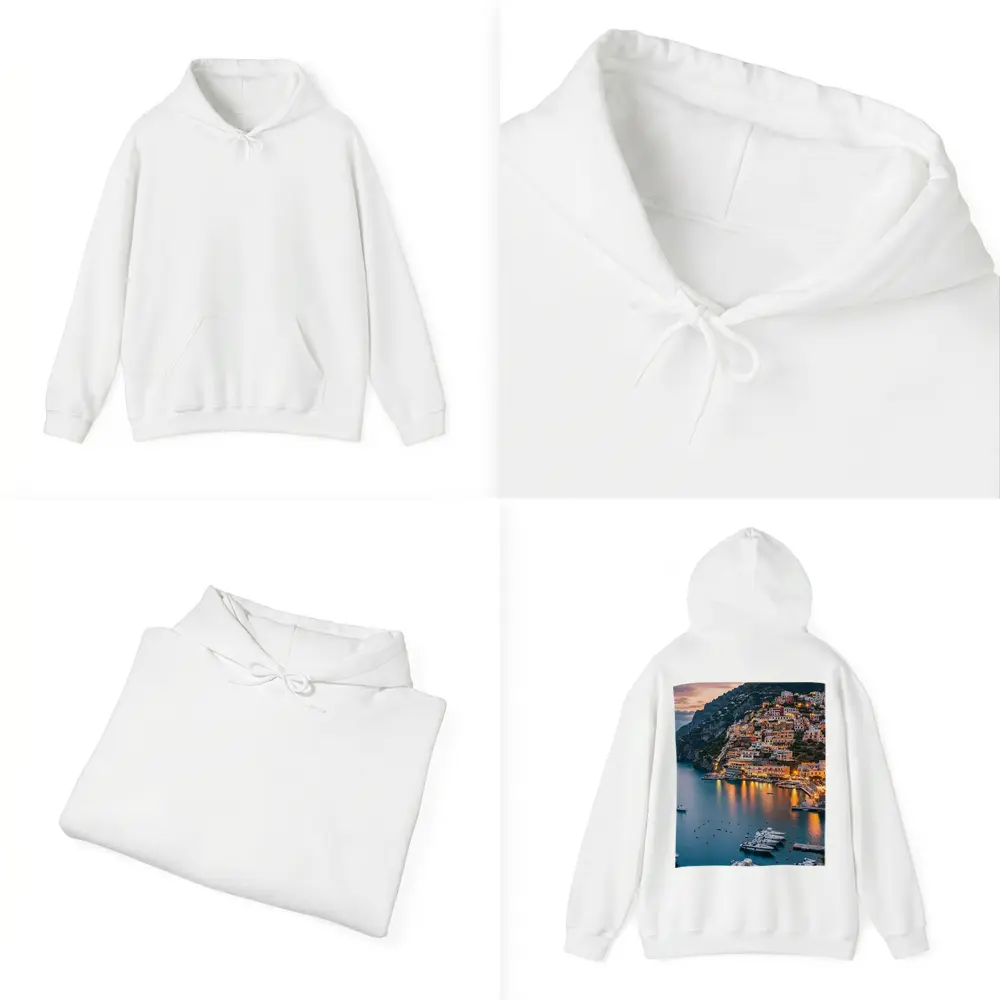 Positano Amalfi Coast Italy Dusk Harbor – Hoodies