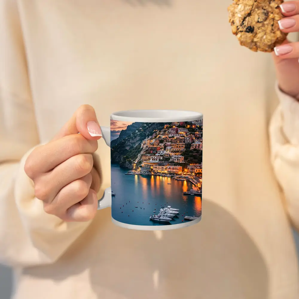 Positano Amalfi Coast Italy Dusk Harbor – Mugs