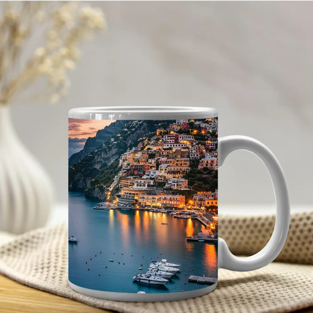 Positano Amalfi Coast Italy Dusk Harbor – Mugs
