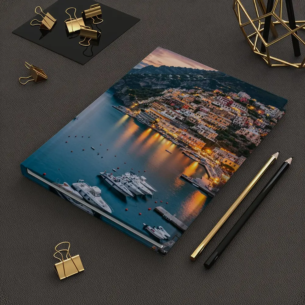 Positano Amalfi Coast Italy Dusk Harbor – Notebooks