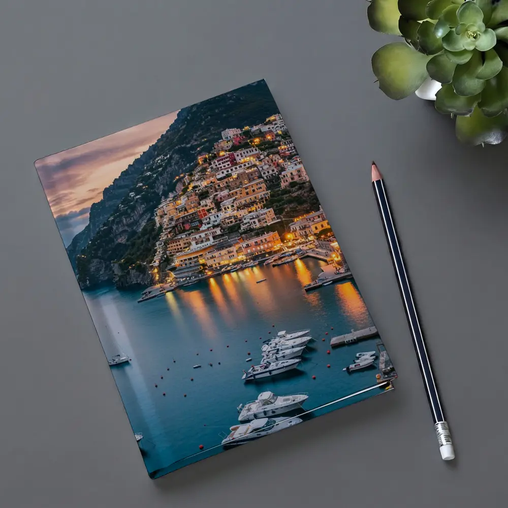 Positano Amalfi Coast Italy Dusk Harbor – Notebooks