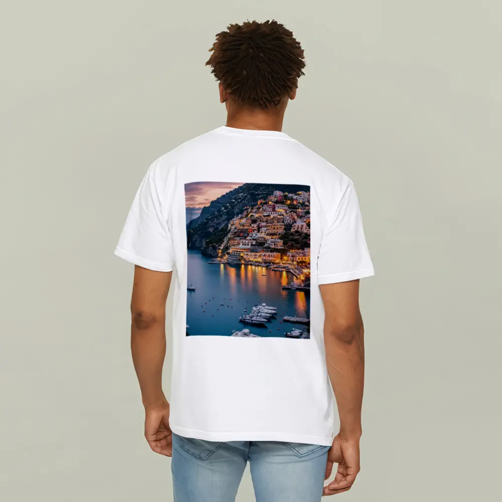 Positano Amalfi Coast Italy Dusk Harbor – T-Shirts