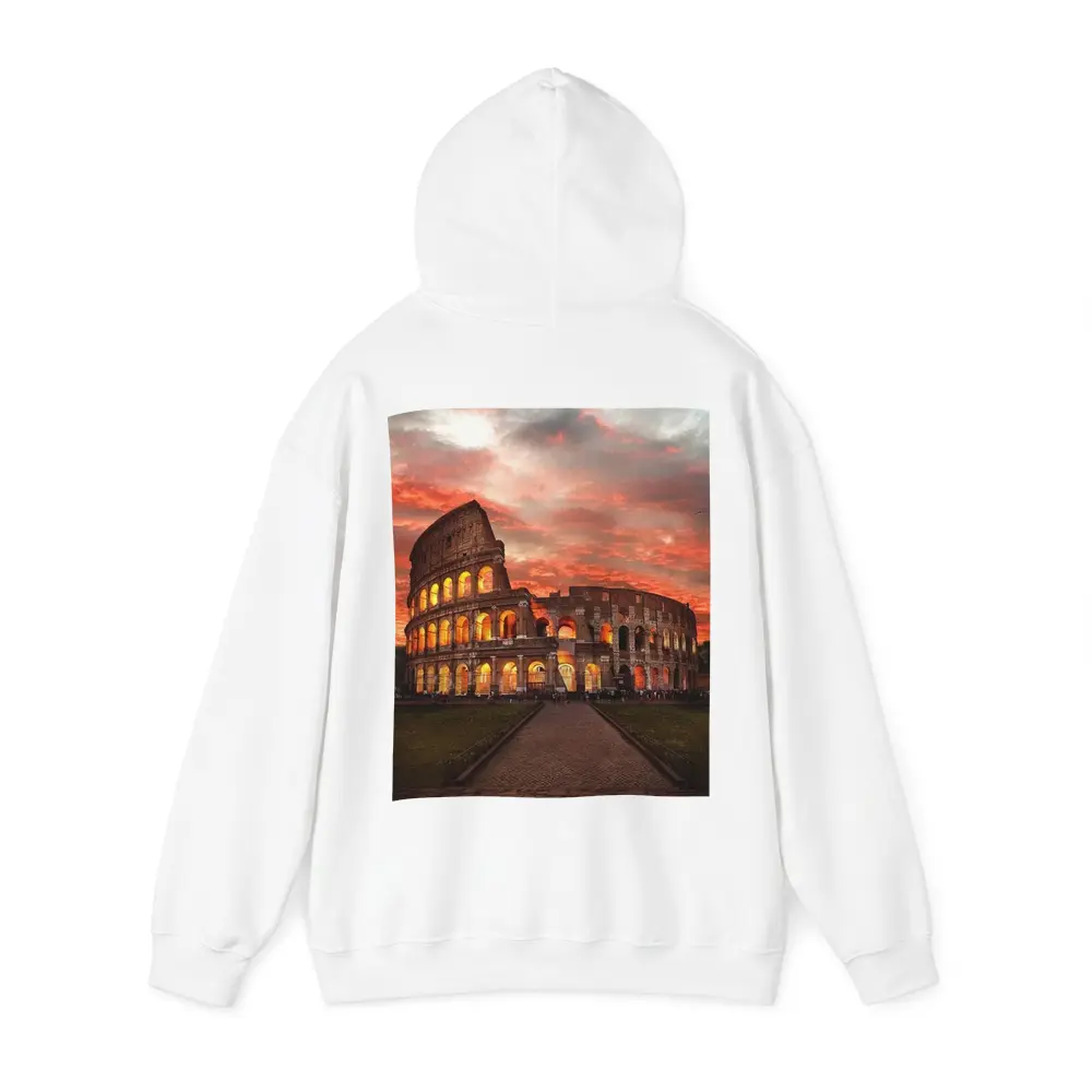 Rome Colosseum Glowing Red Sunset Sky – Hoodies