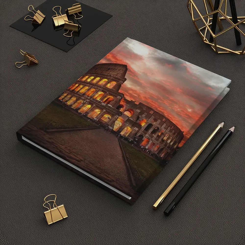 Rome Colosseum Glowing Red Sunset Sky – Notebooks