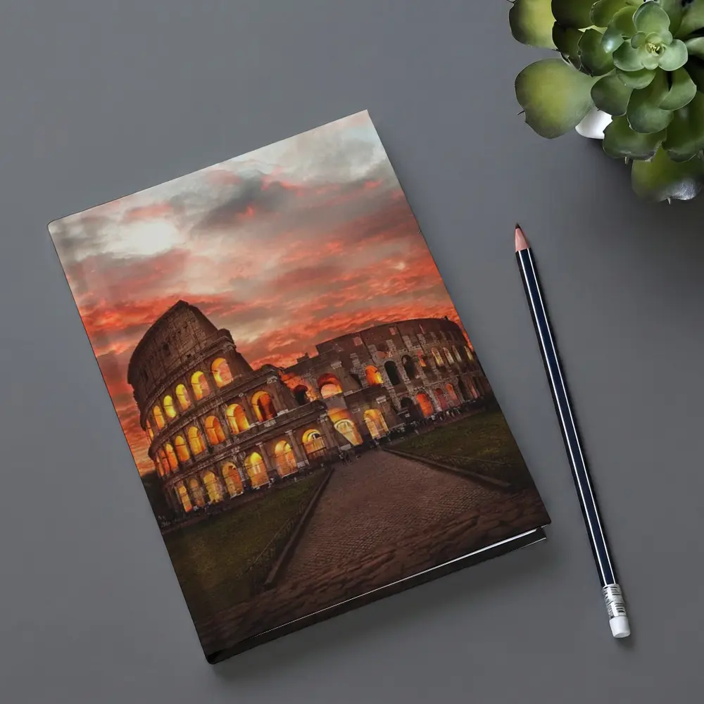 Rome Colosseum Glowing Red Sunset Sky – Notebooks