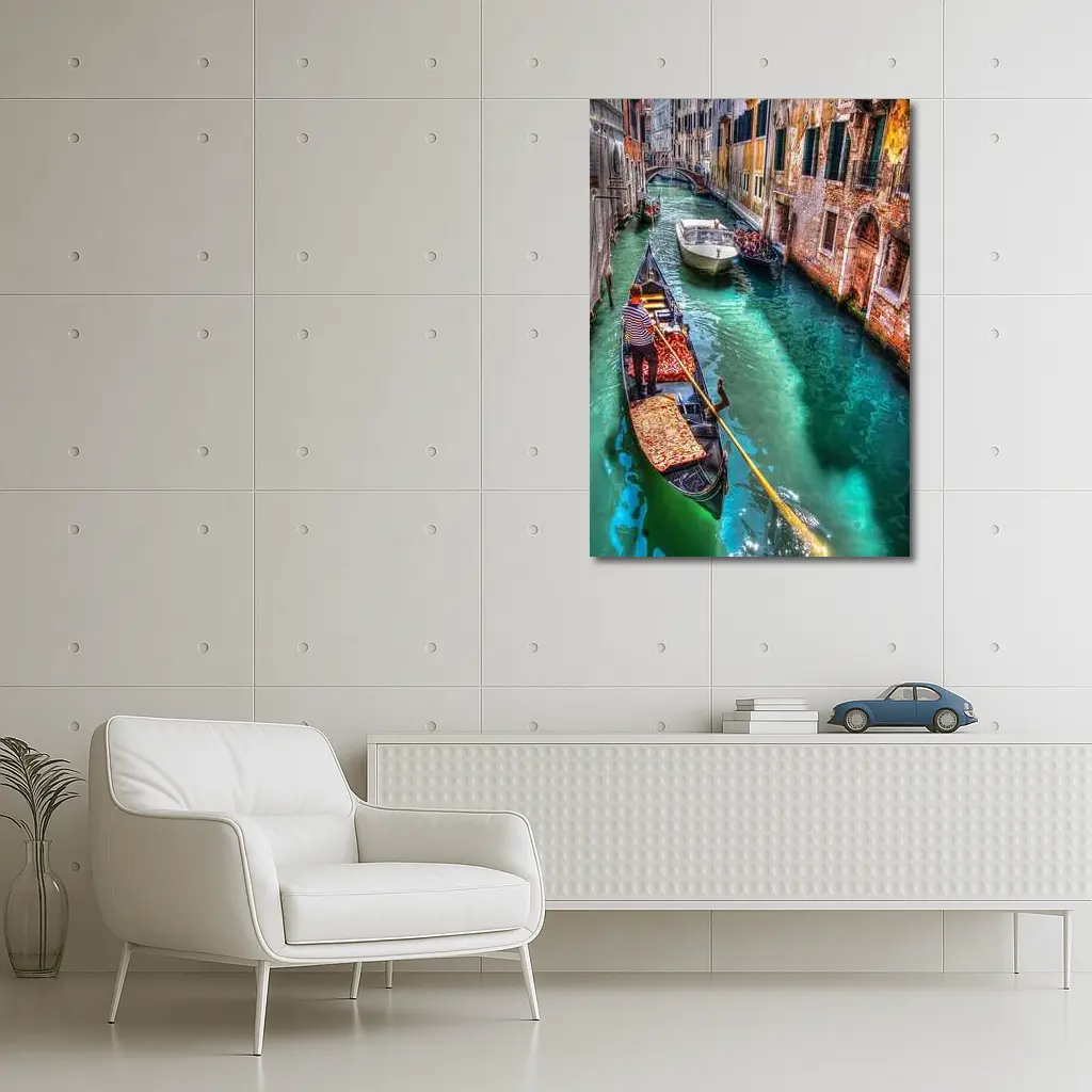Venice Canal Gondola Italy Turquoise Water – Wall Art