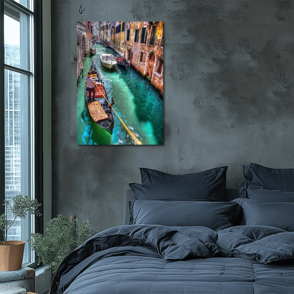 Venice Canal Gondola Italy Turquoise Water – Wall Art