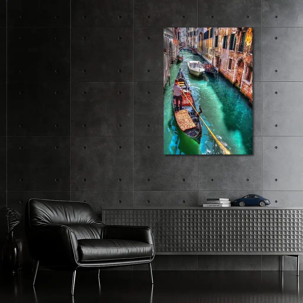 Venice Canal Gondola Italy Turquoise Water – Wall Art