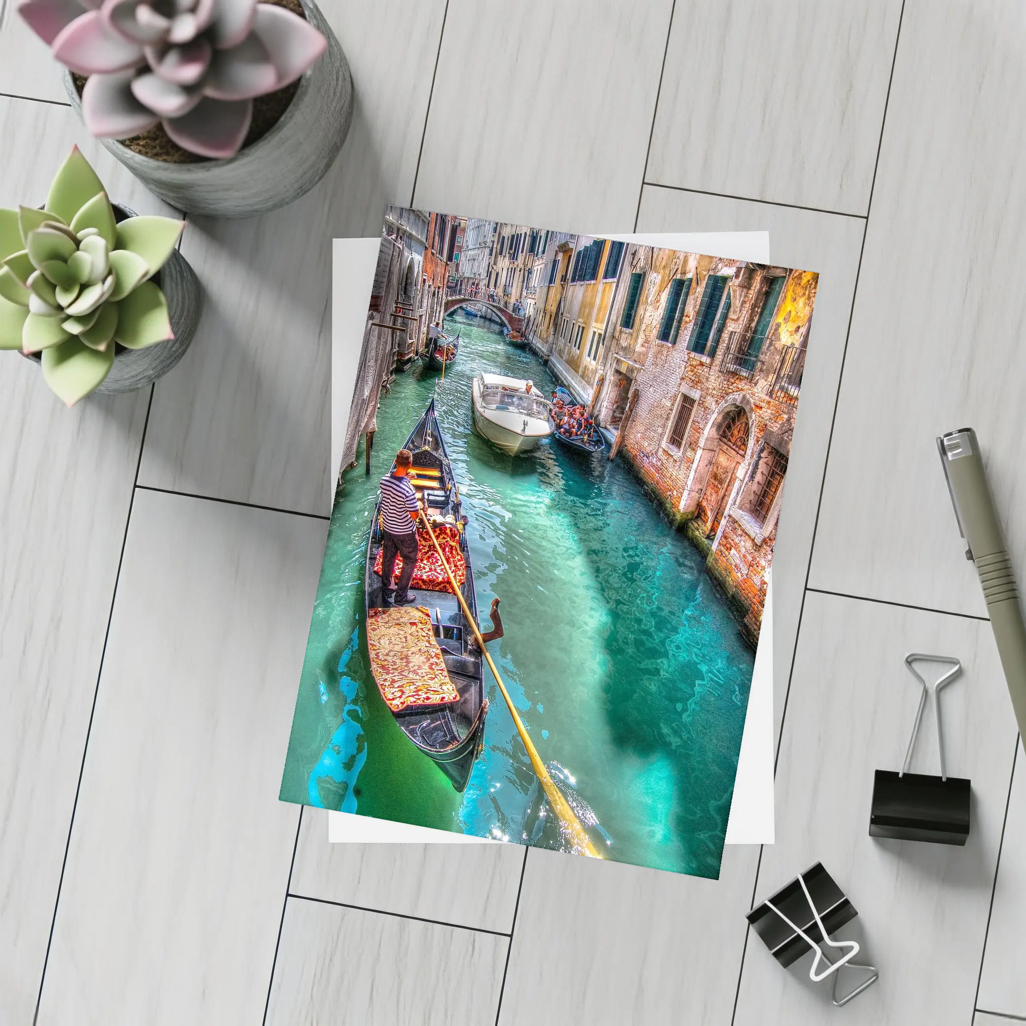 Venice Canal Gondola Italy Turquoise Water – Postcards