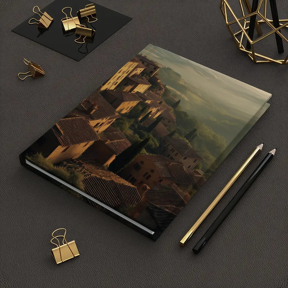 Tuscan Hillside Village Rolling Misty Valleys – Notebooks