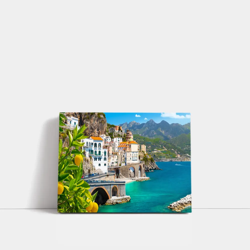 Amalfi Coast Cliffside Village Lemon Trees – Wall Art