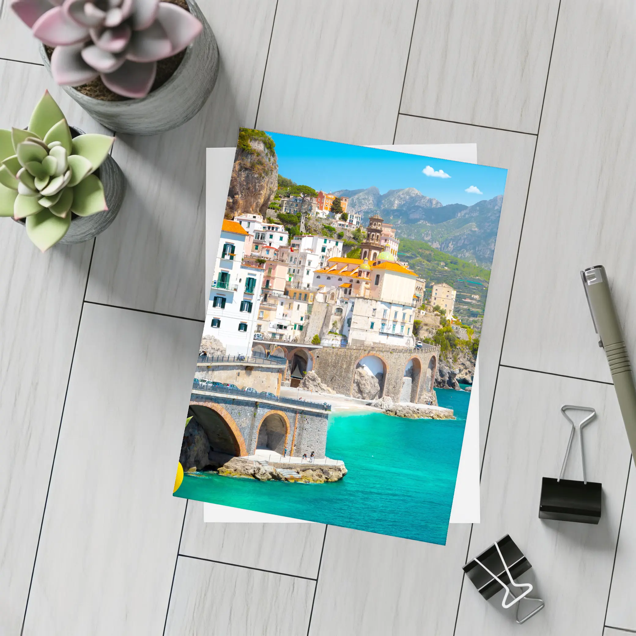 Amalfi Coast Cliffside Village Lemon Trees – Postcards