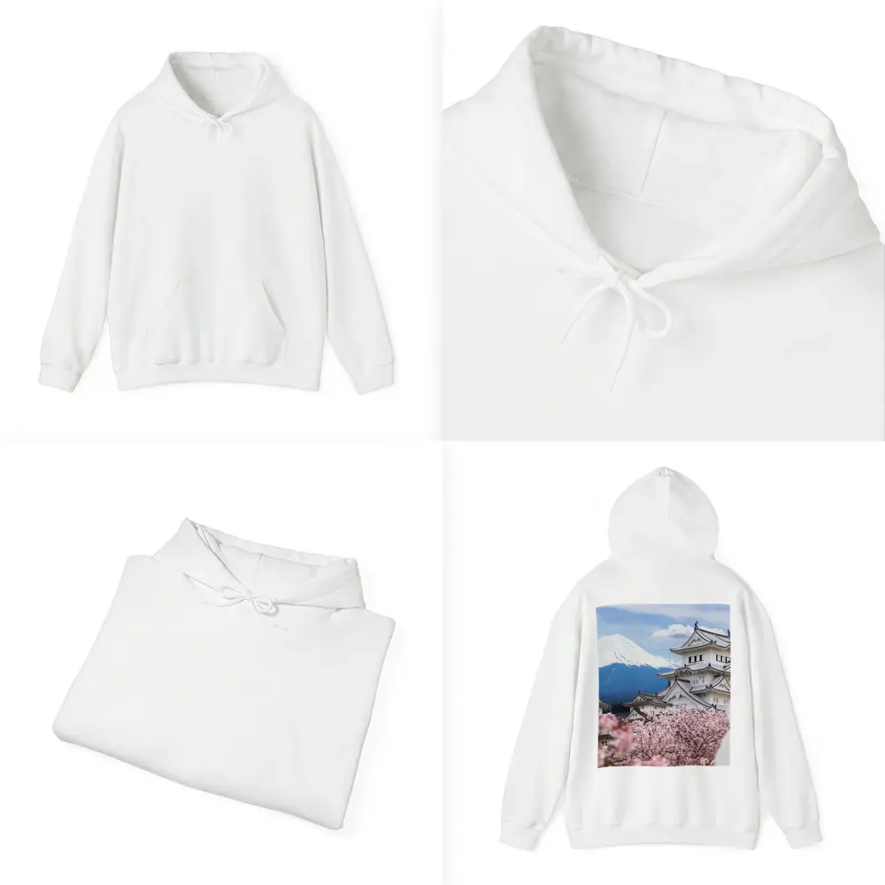 Japanese Castle Mount Fuji Cherry Blossoms – Hoodies