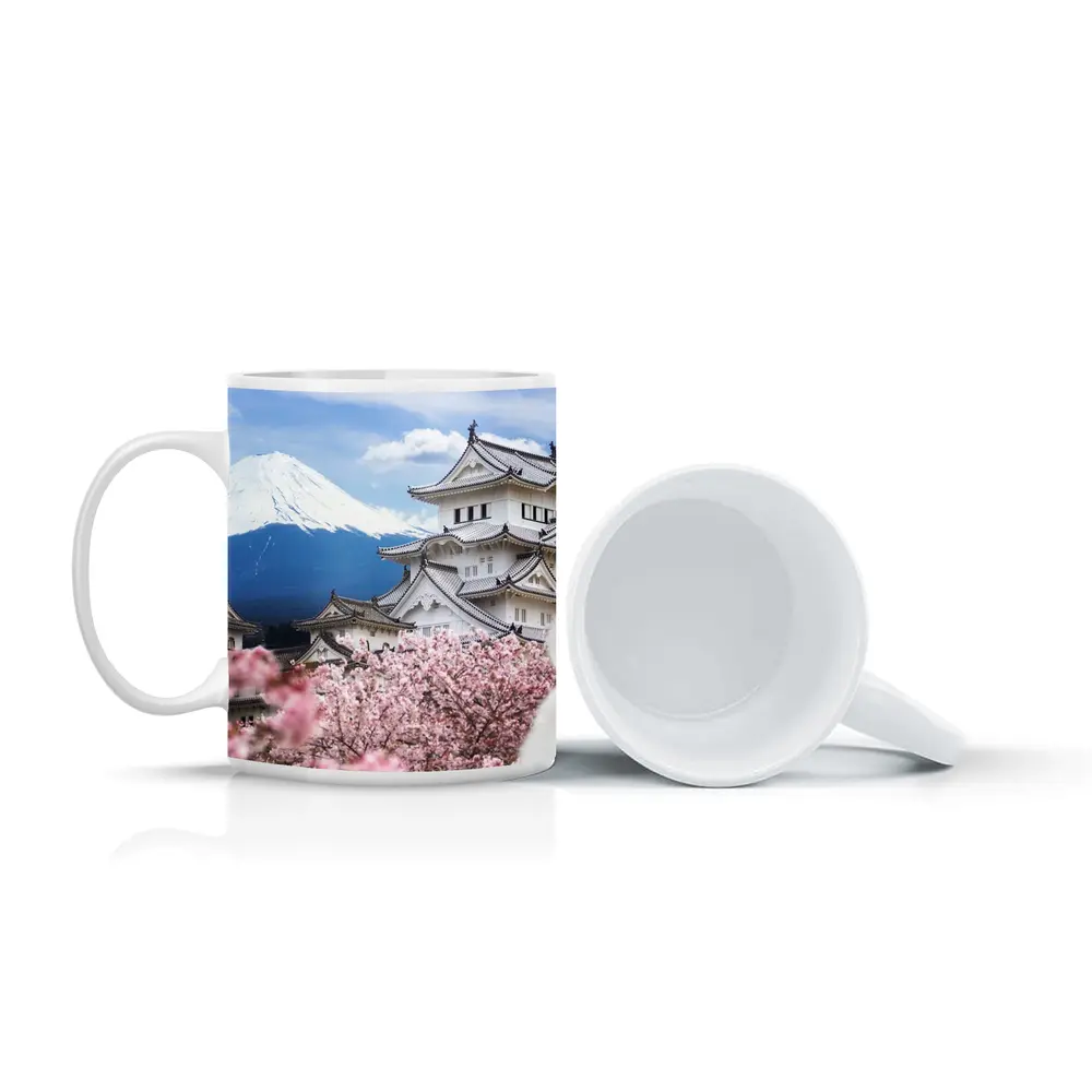 Japanese Castle Mount Fuji Cherry Blossoms – Mugs