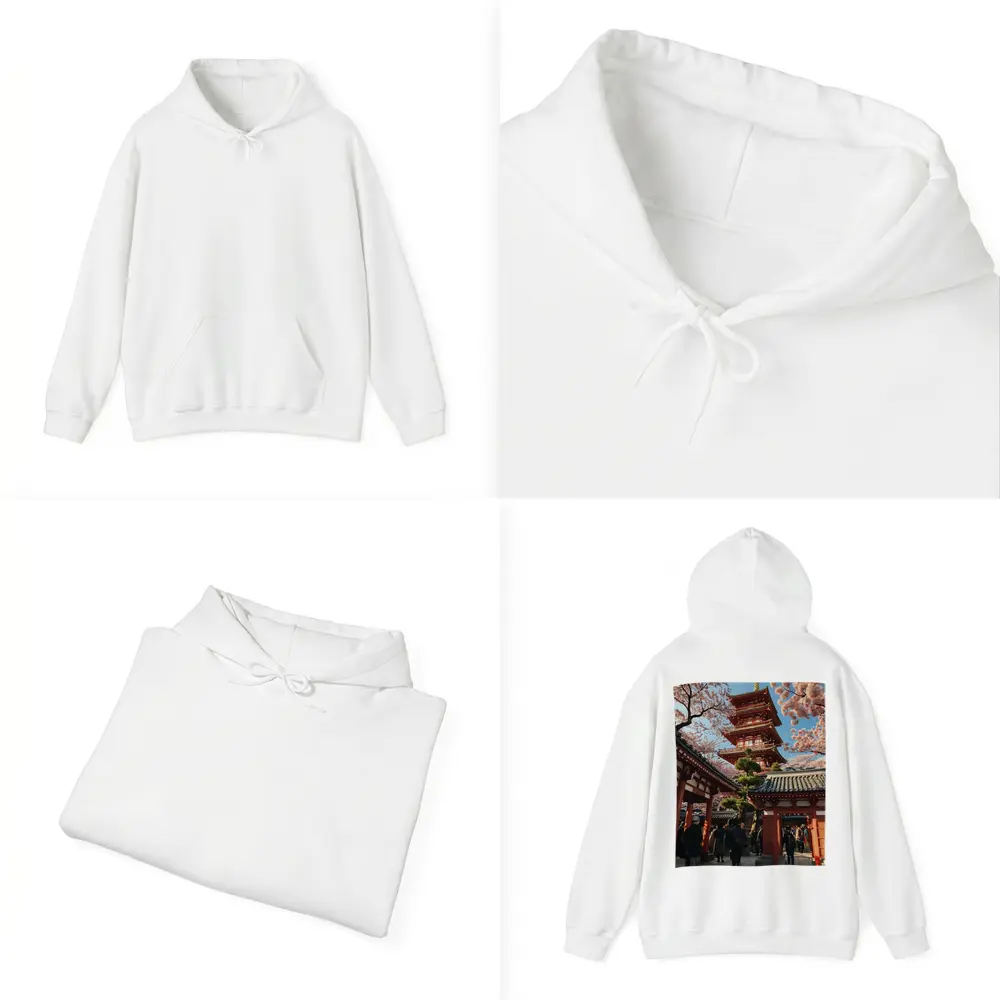 Japanese Pagoda Cherry Blossoms Asakusa Temple – Hoodies