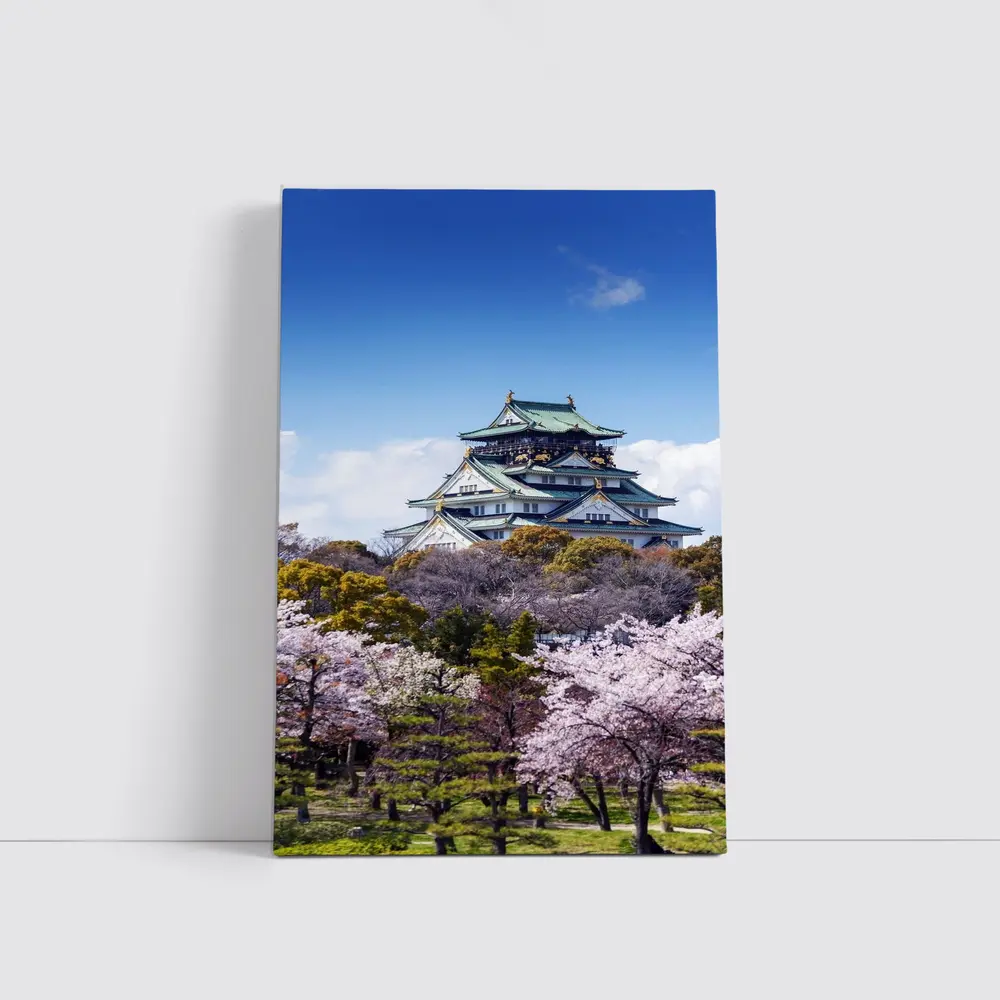 Osaka Castle Cherry Blossoms Blue Sky Japan – Wall Art