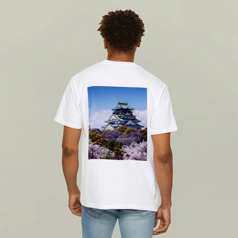Osaka Castle Cherry Blossoms Blue Sky Japan – T-Shirts