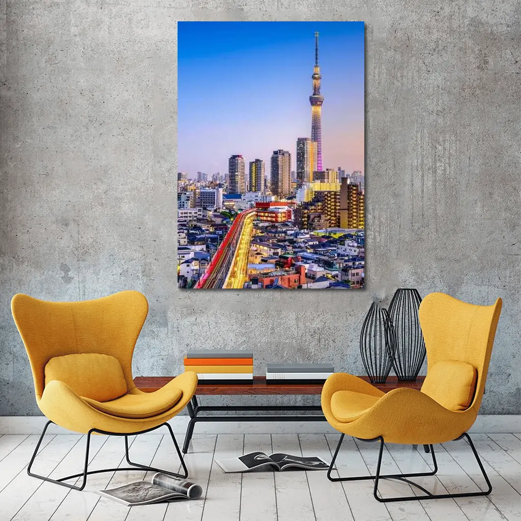 Tokyo Skytree Tower City Skyline Dusk – Wall Art