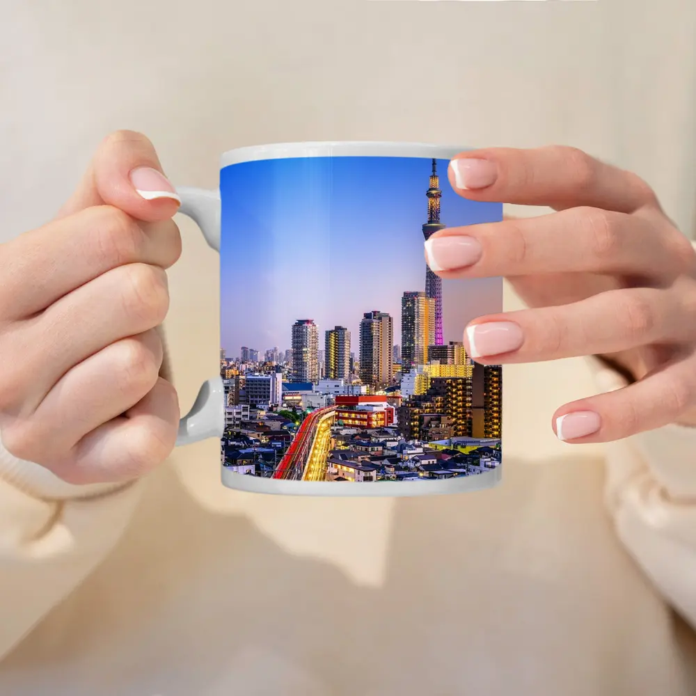 Tokyo Skytree Tower City Skyline Dusk – Mugs