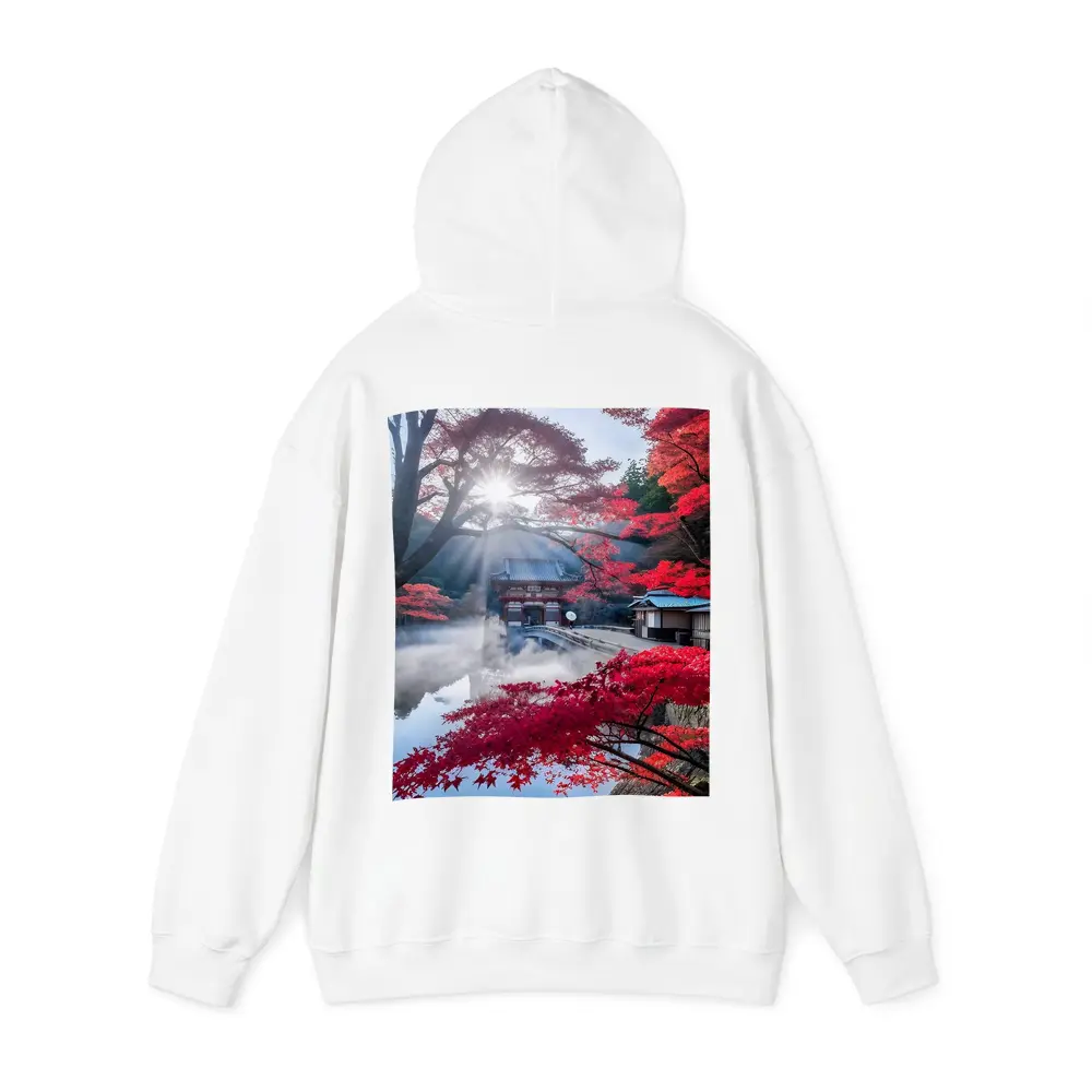 Japanese Temple Red Maple Autumn Mist – Hoodies