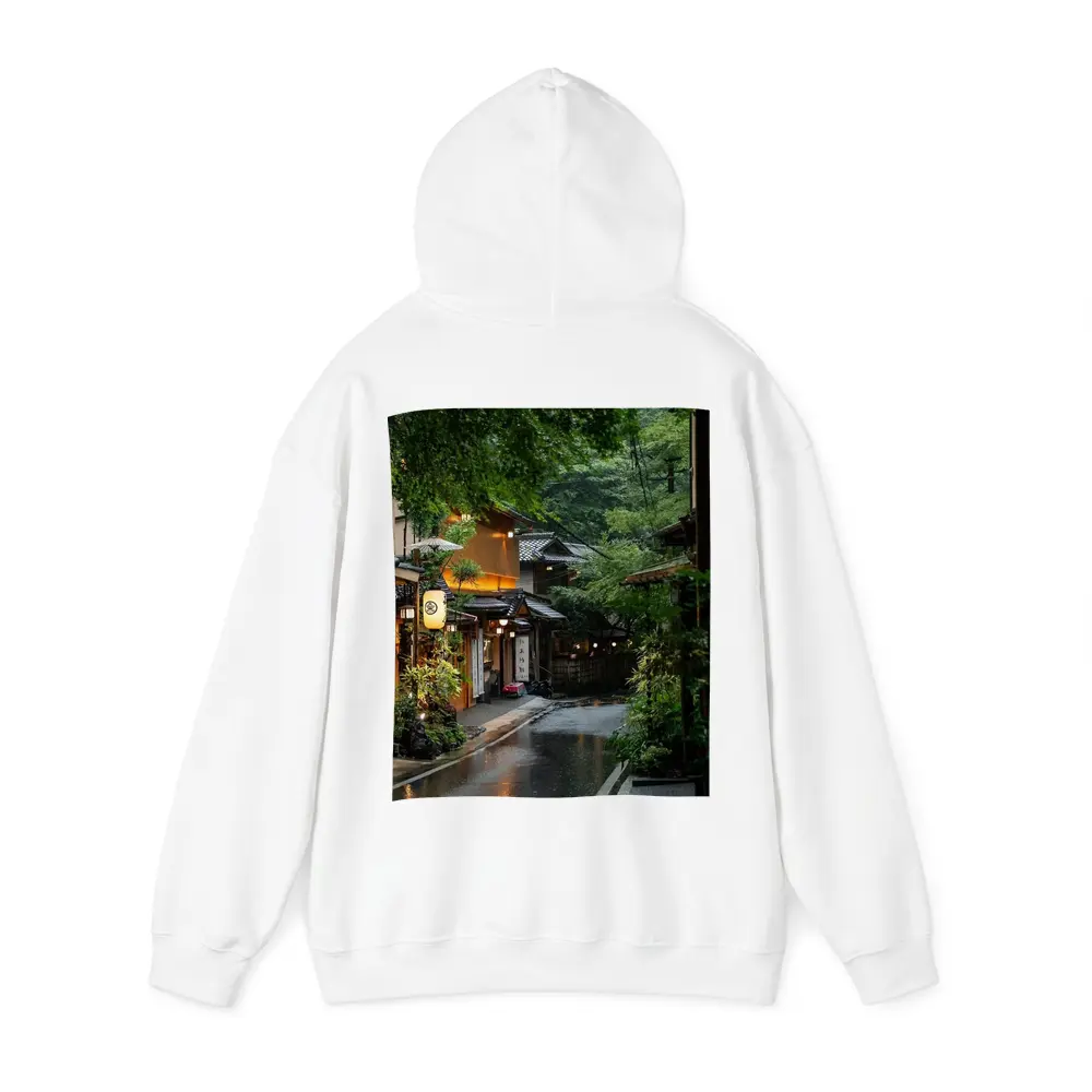 Rainy Kyoto Street Traditional Japanese Lanterns – Hoodies