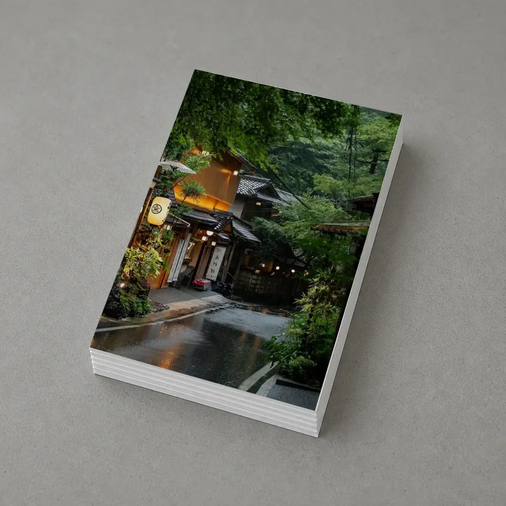 Rainy Kyoto Street Traditional Japanese Lanterns – Postcards