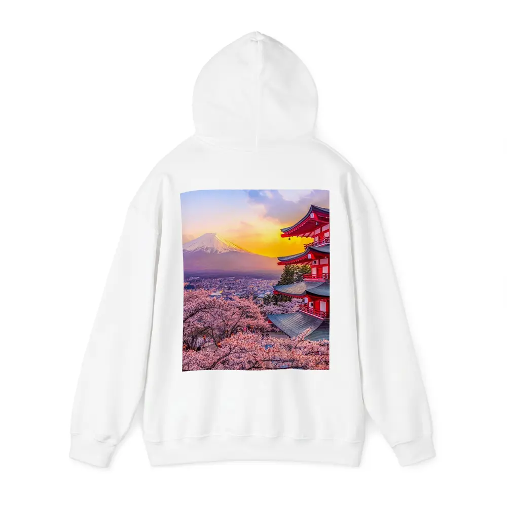 Chureito Pagoda Cherry Blossoms Mount Fuji Sunset – Hoodies