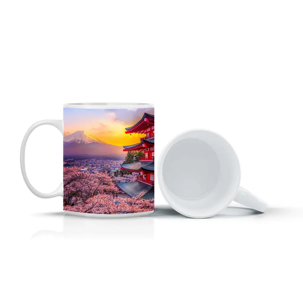 Chureito Pagoda Cherry Blossoms Mount Fuji Sunset – Mugs
