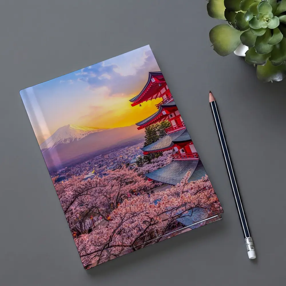Chureito Pagoda Cherry Blossoms Mount Fuji Sunset – Notebooks