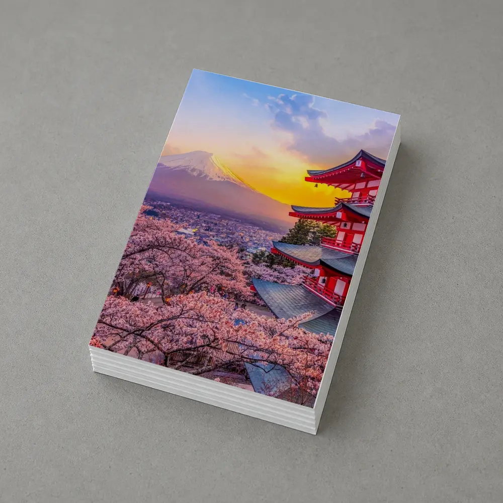 Chureito Pagoda Cherry Blossoms Mount Fuji Sunset – Postcards