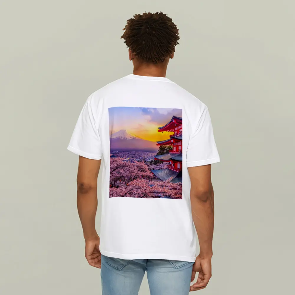Chureito Pagoda Cherry Blossoms Mount Fuji Sunset – T-Shirts
