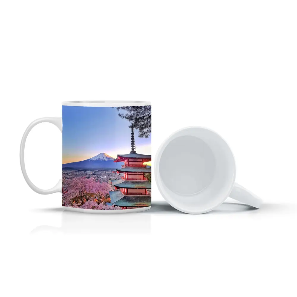 Chureito Pagoda Mount Fuji Cherry Blossoms Sunset – Mugs