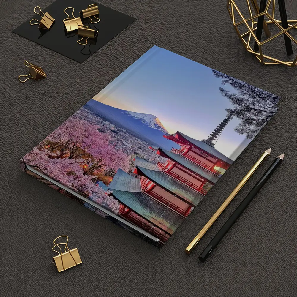 Chureito Pagoda Mount Fuji Cherry Blossoms Sunset – Notebooks