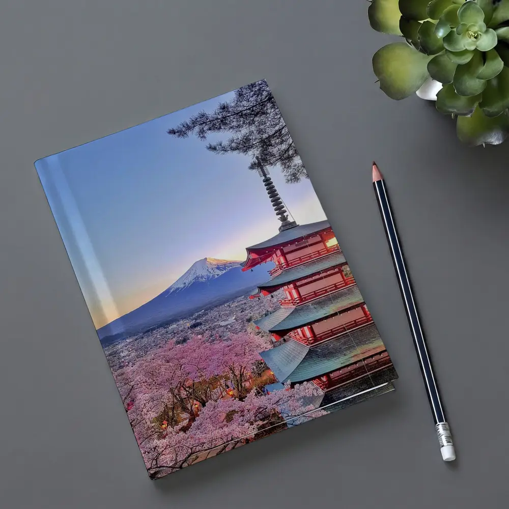 Chureito Pagoda Mount Fuji Cherry Blossoms Sunset – Notebooks