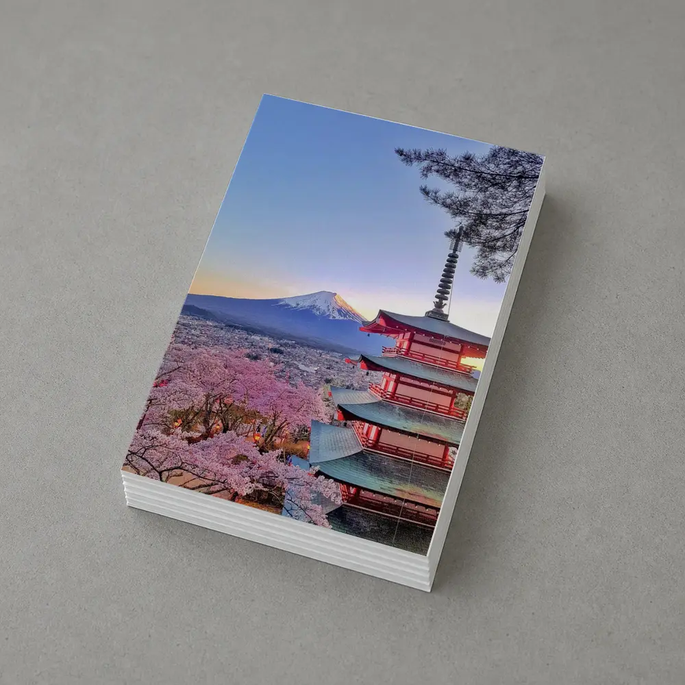 Chureito Pagoda Mount Fuji Cherry Blossoms Sunset – Postcards