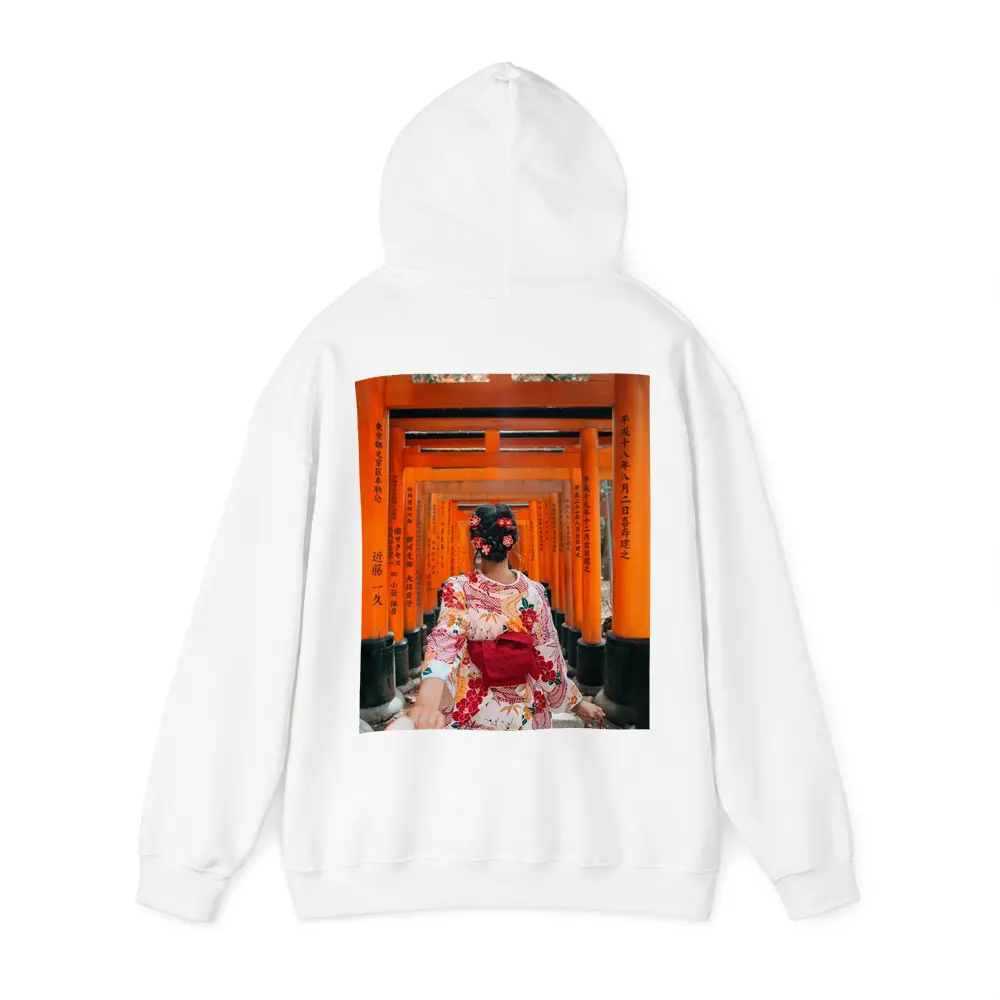 Woman in Kimono at Fushimi Inari Torii Gates – Hoodies