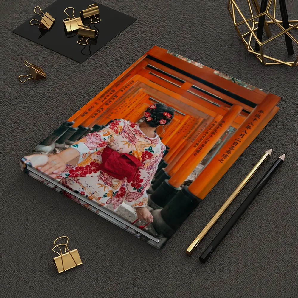 Woman in Kimono at Fushimi Inari Torii Gates – Notebooks