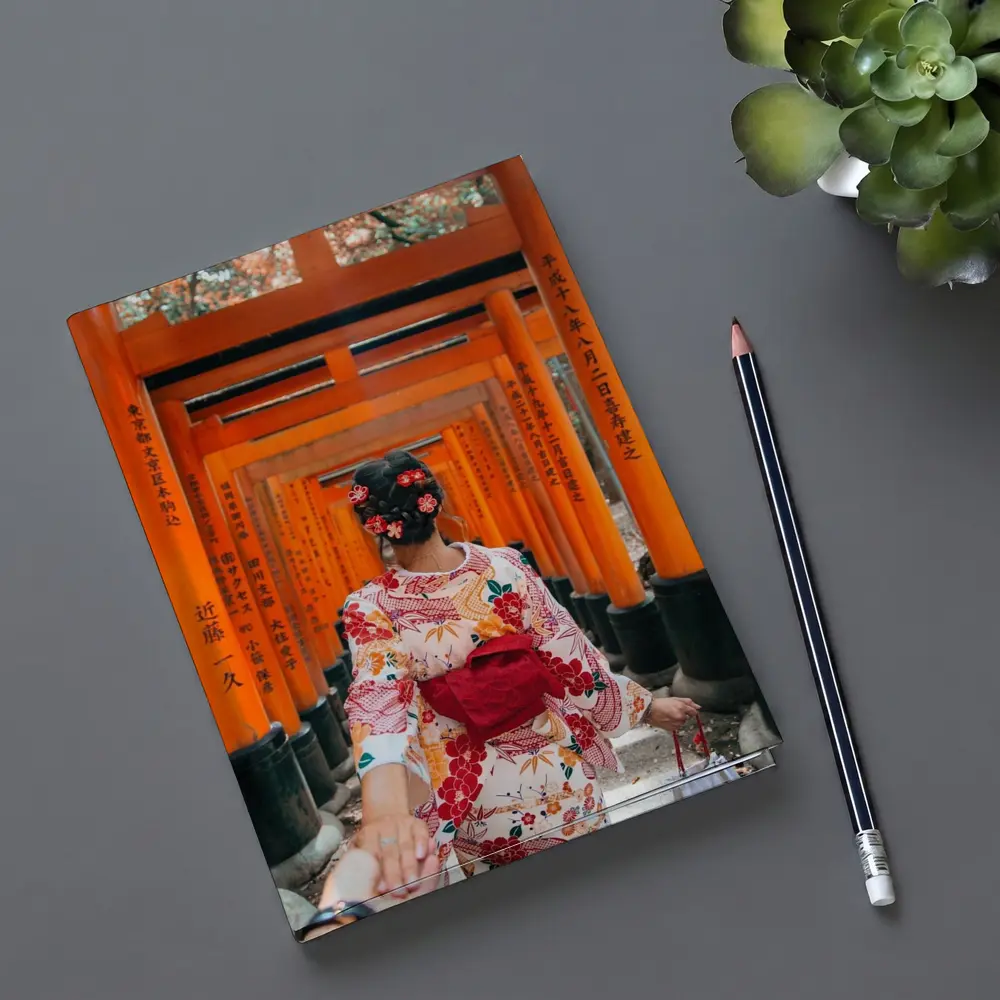 Woman in Kimono at Fushimi Inari Torii Gates – Notebooks