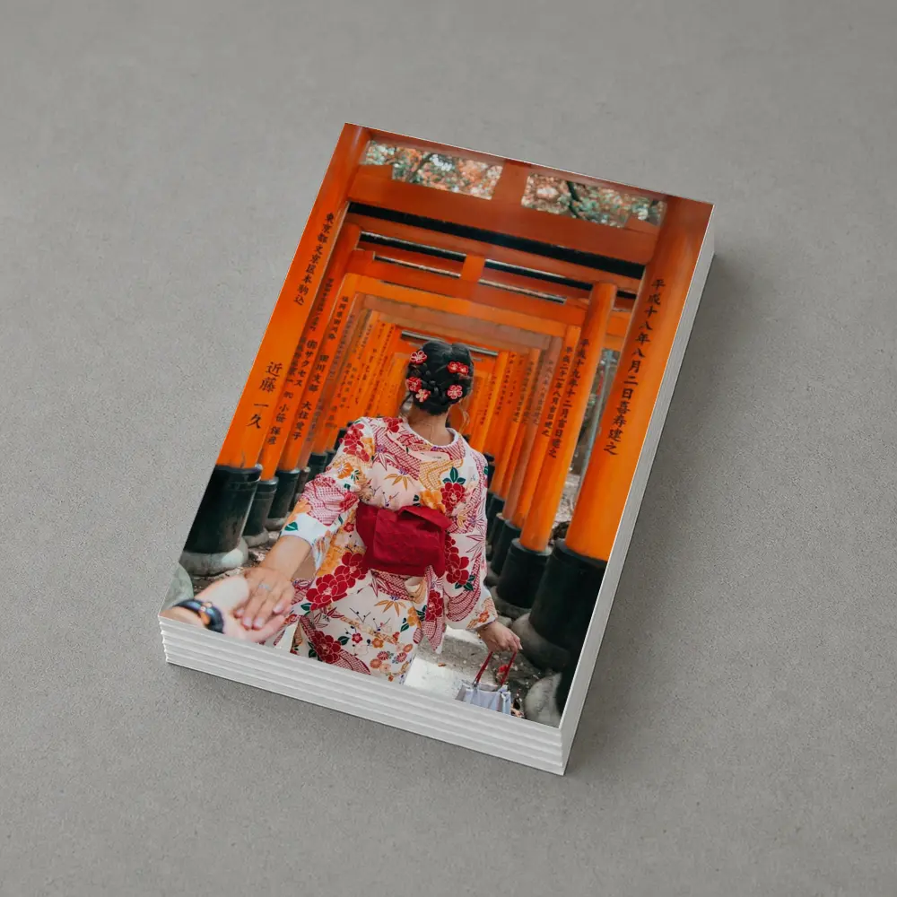 Woman in Kimono at Fushimi Inari Torii Gates – Postcards