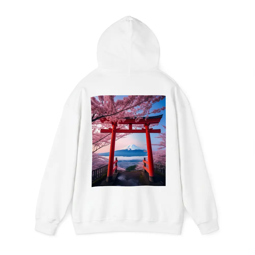 Red Torii Gate Mount Fuji Cherry Blossoms – Hoodies