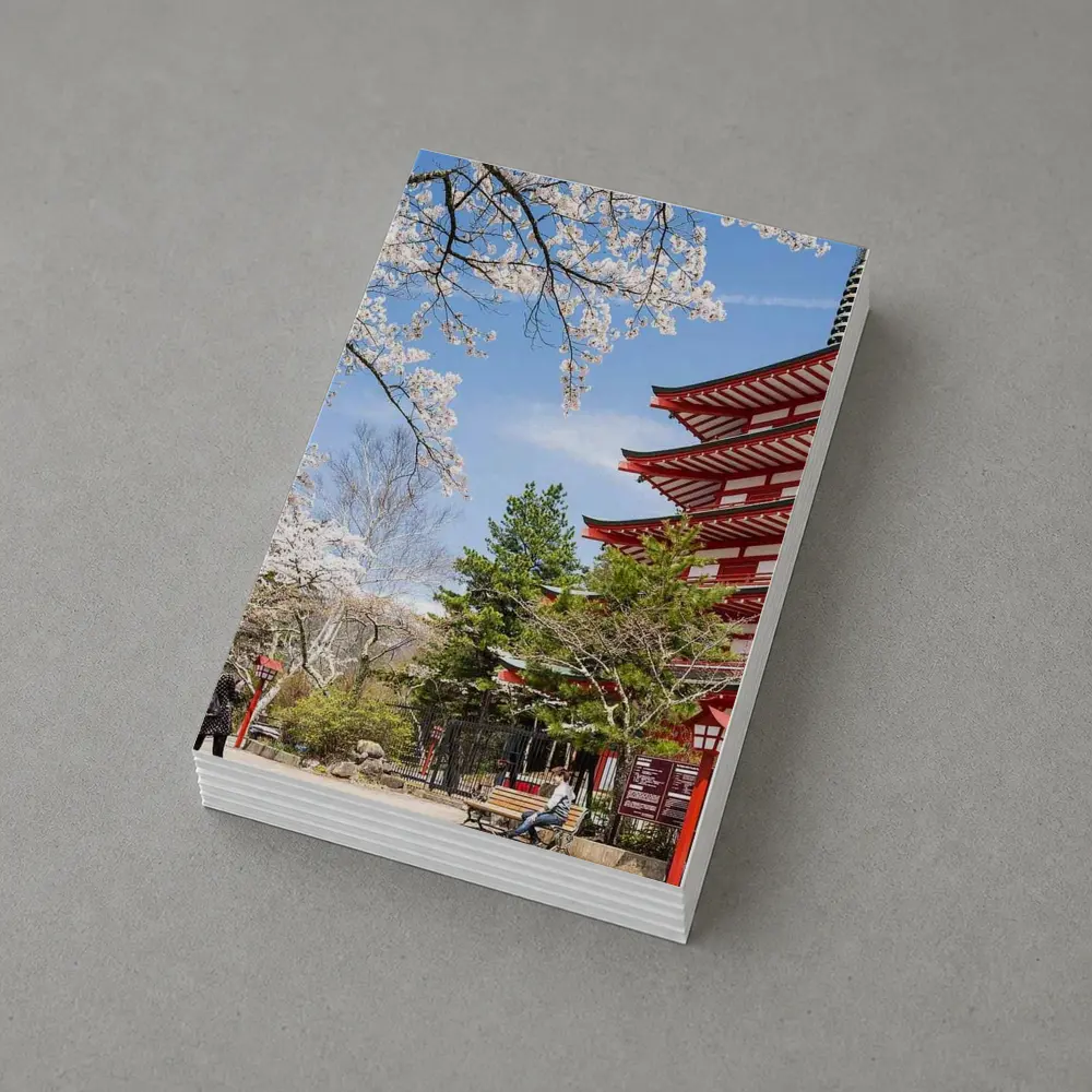 Red Japanese Pagoda Cherry Blossom Spring – Postcards