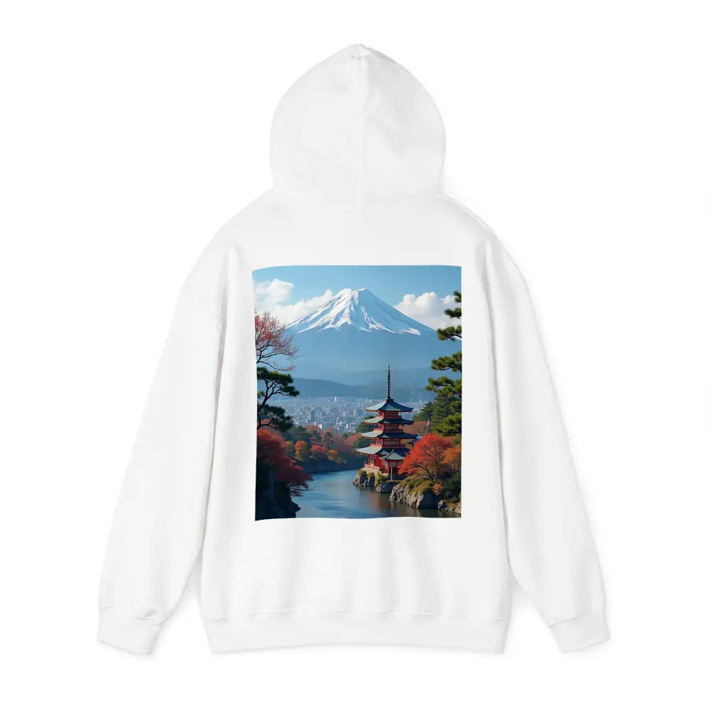 Mount Fuji Pagoda River Autumn Japan – Hoodies