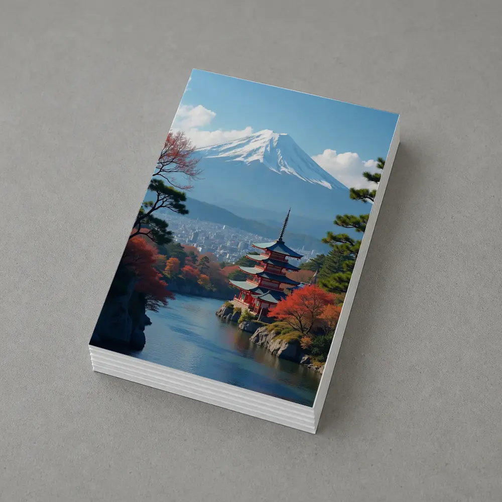 Mount Fuji Pagoda River Autumn Japan – Postcards